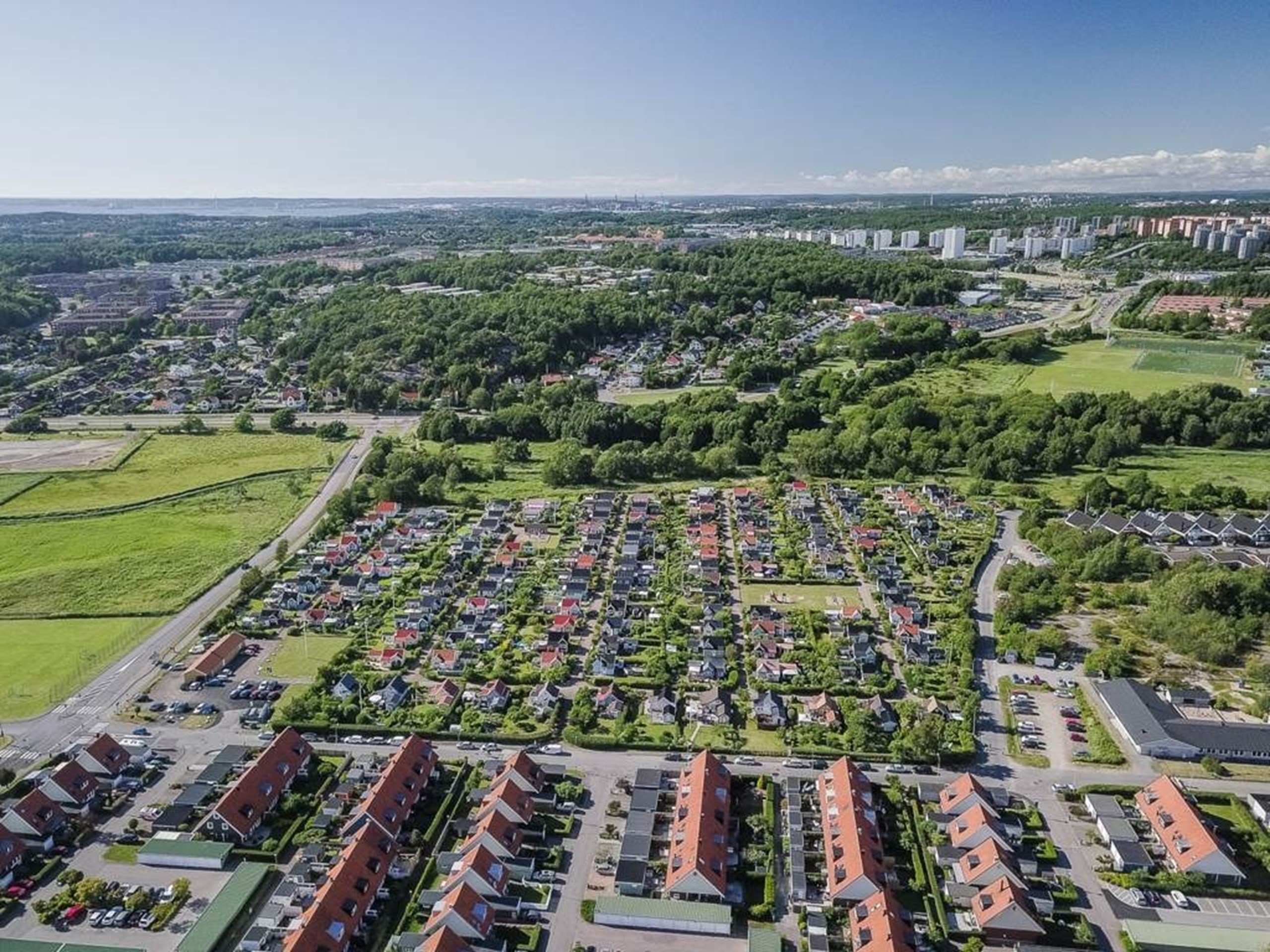 Flygbild över området
